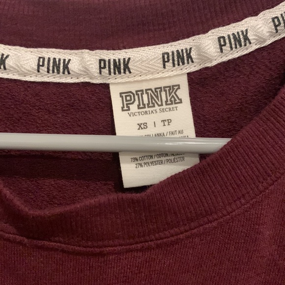 Victoria’s Secret PINK burgandy long sleeve shirt - size XS - Picture 3 of 4